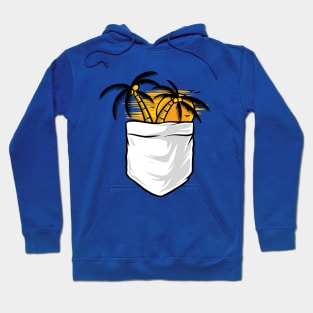 Tropical Palm Summer In Pocket Hoodie